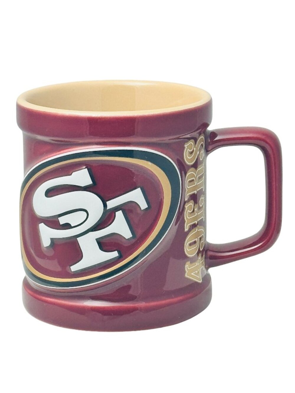 Ceramic Coffee Mug Red Gold Embossed San Francisco 49ers Logo